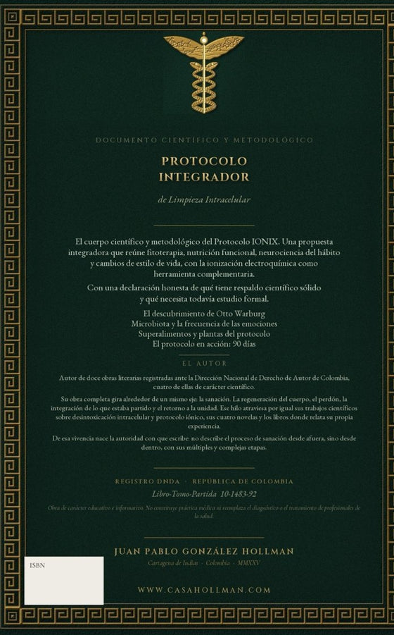 Contraportada de Protocolo integrador de limpieza intracelular